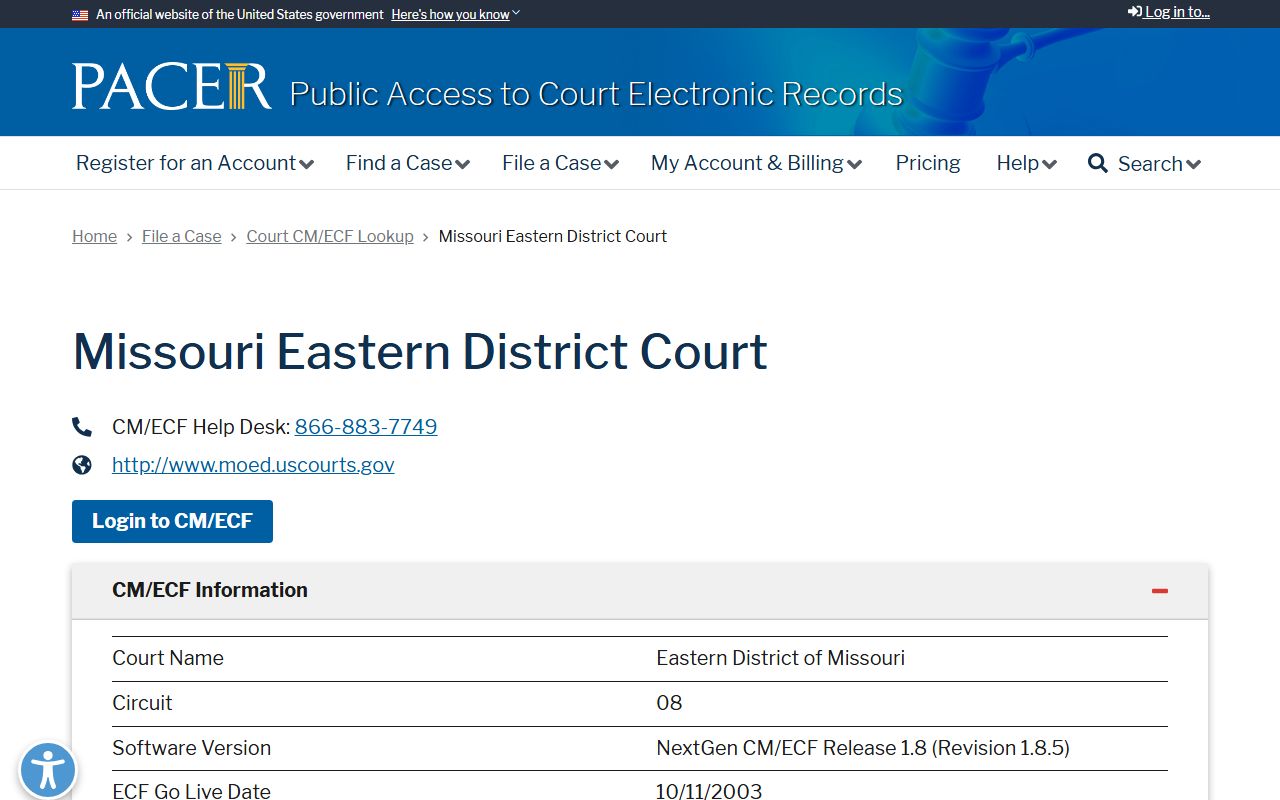 St. Louis County Circuit Clerk records PACER federal court distinction