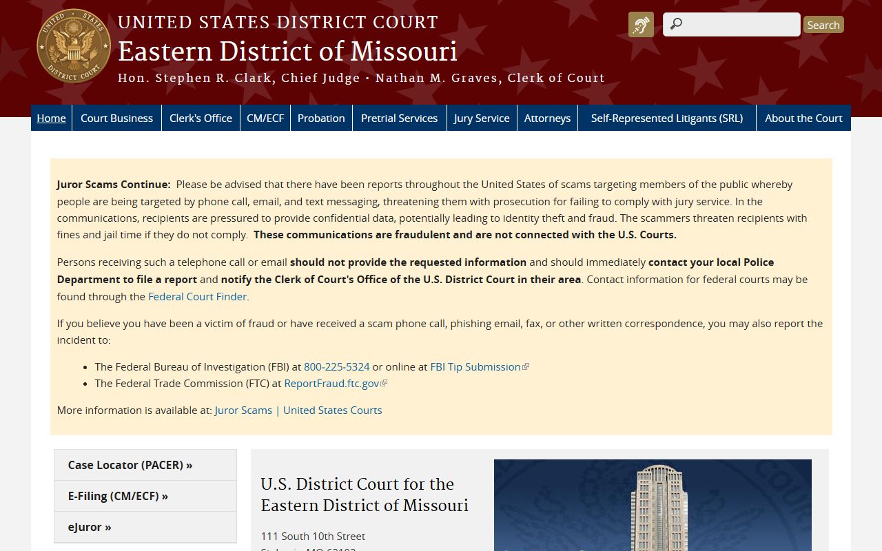 St. Louis County Circuit Court records Eastern District federal court distinction