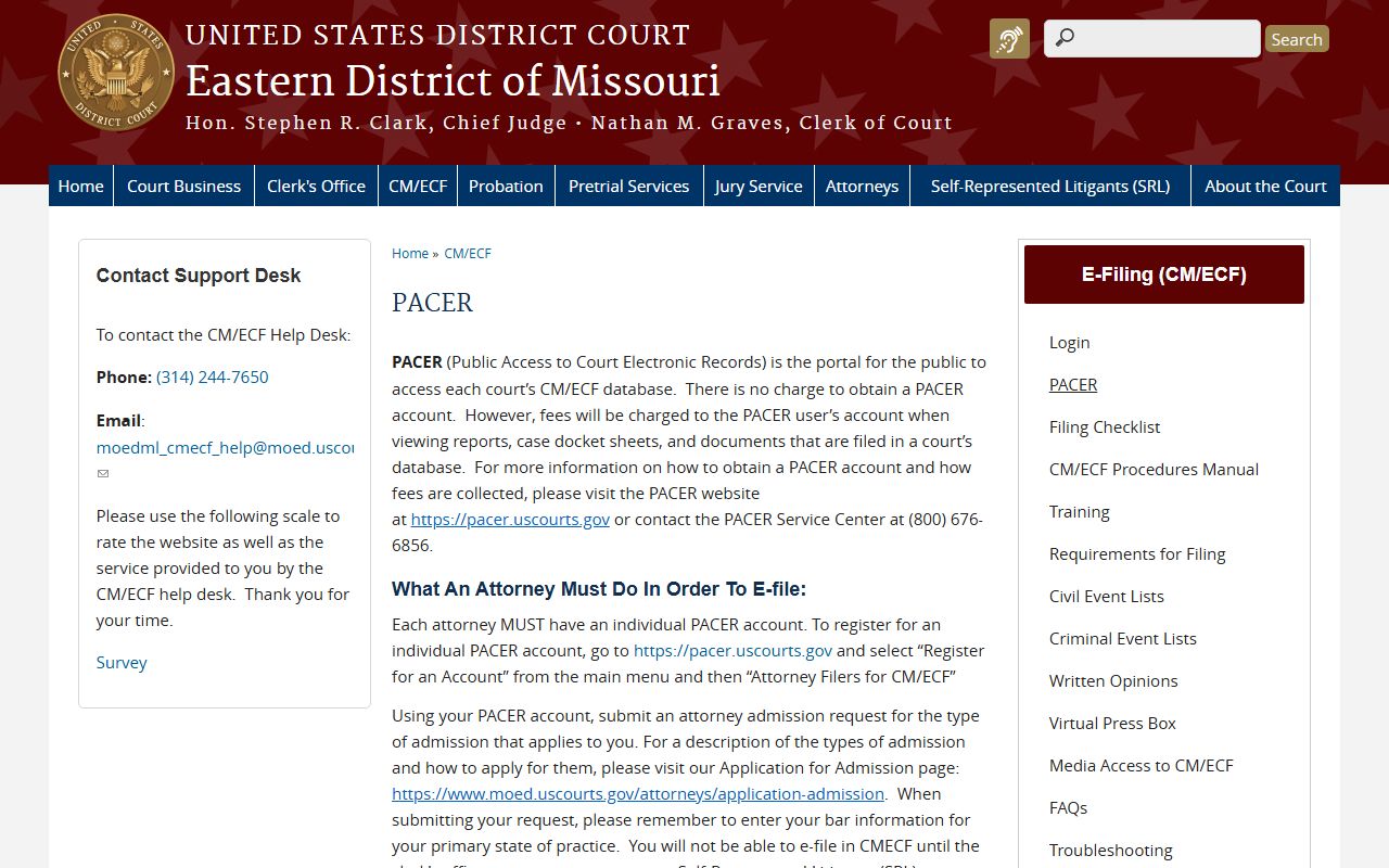 St. Louis County Circuit Court records Eastern District PACER information
