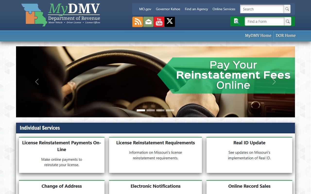 St. Louis County traffic court records Missouri MyDMV services